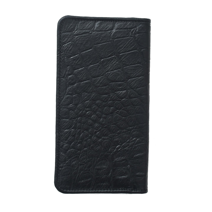 Black textured phone case on a white background