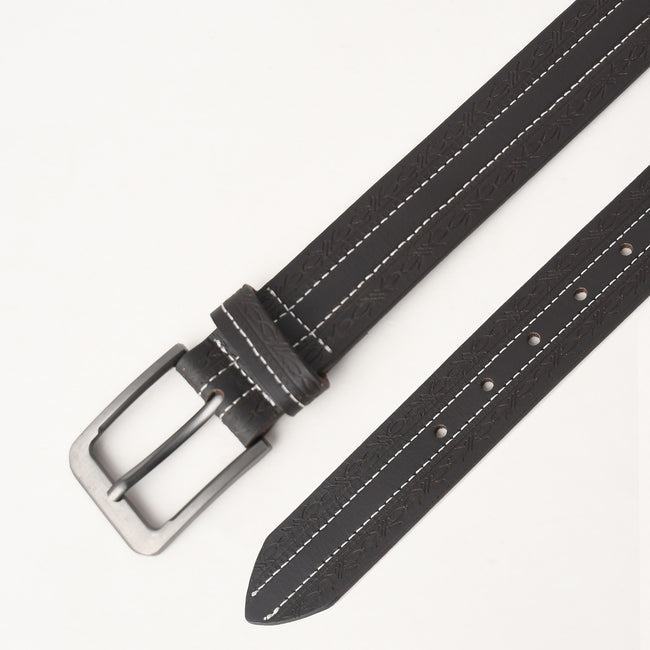 Premium Hand Made Genuine Leather Embossed Stitch Belt