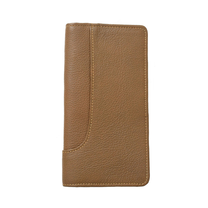 Brown leather wallet on a white background