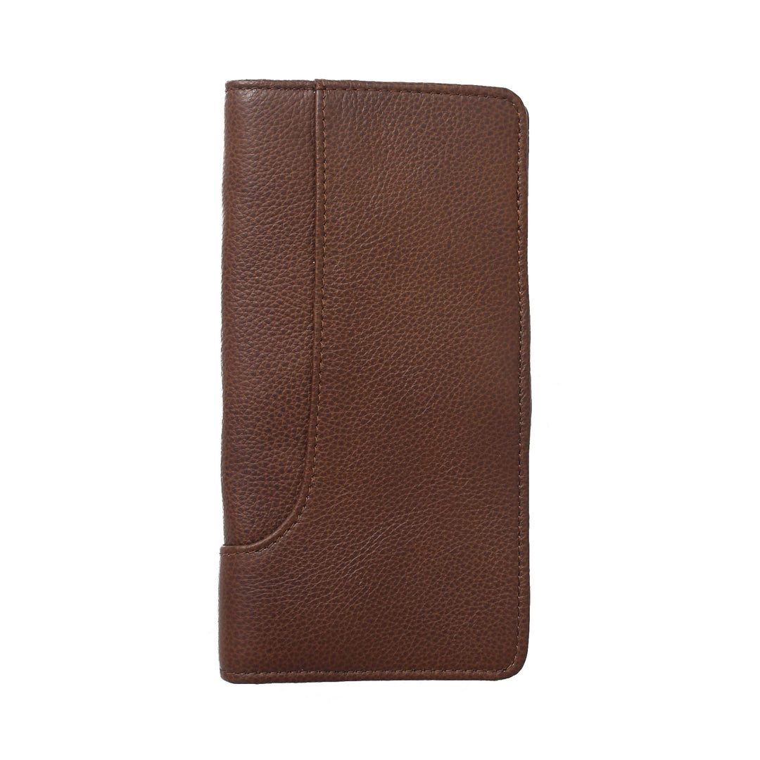 Brown leather wallet on a white background