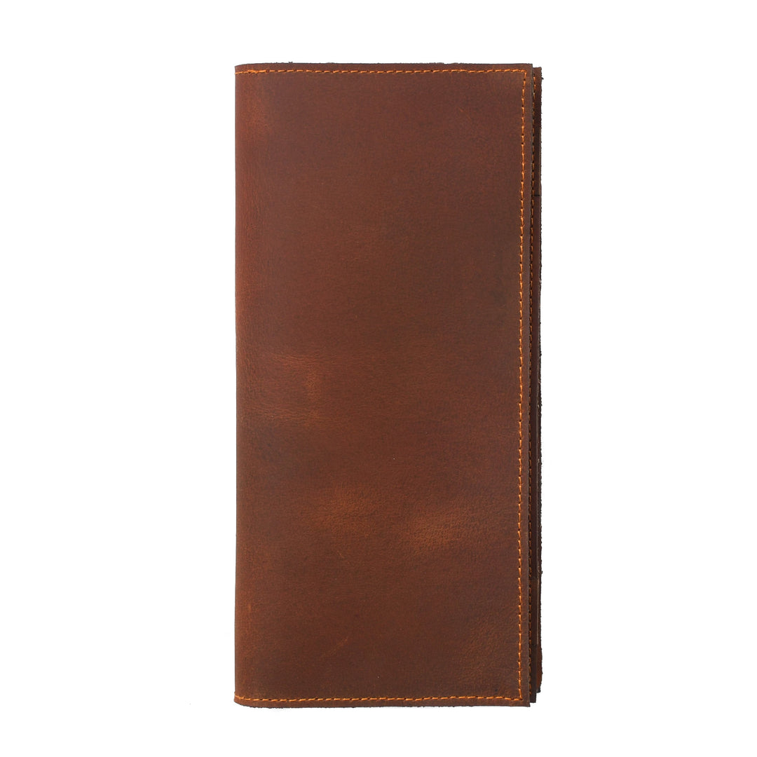 Brown leather wallet on a white background