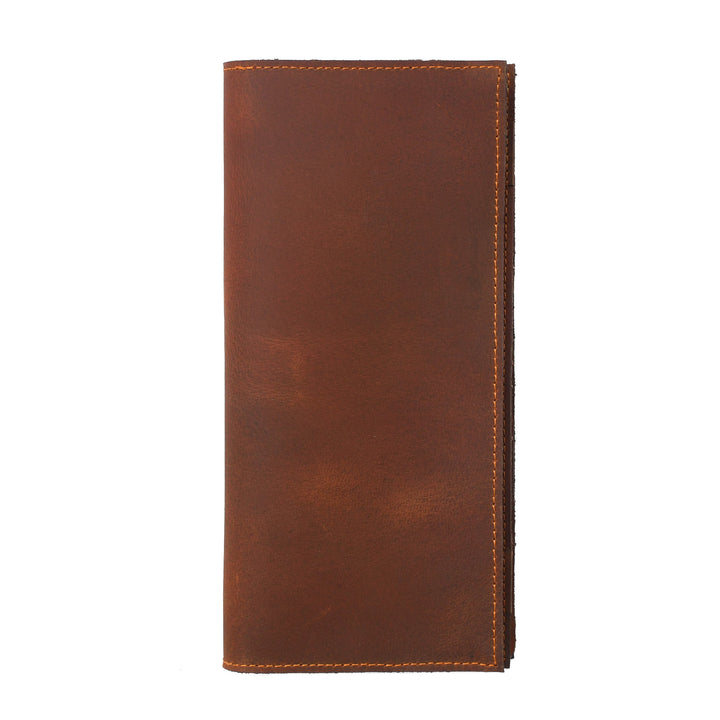 Brown leather wallet on a white background