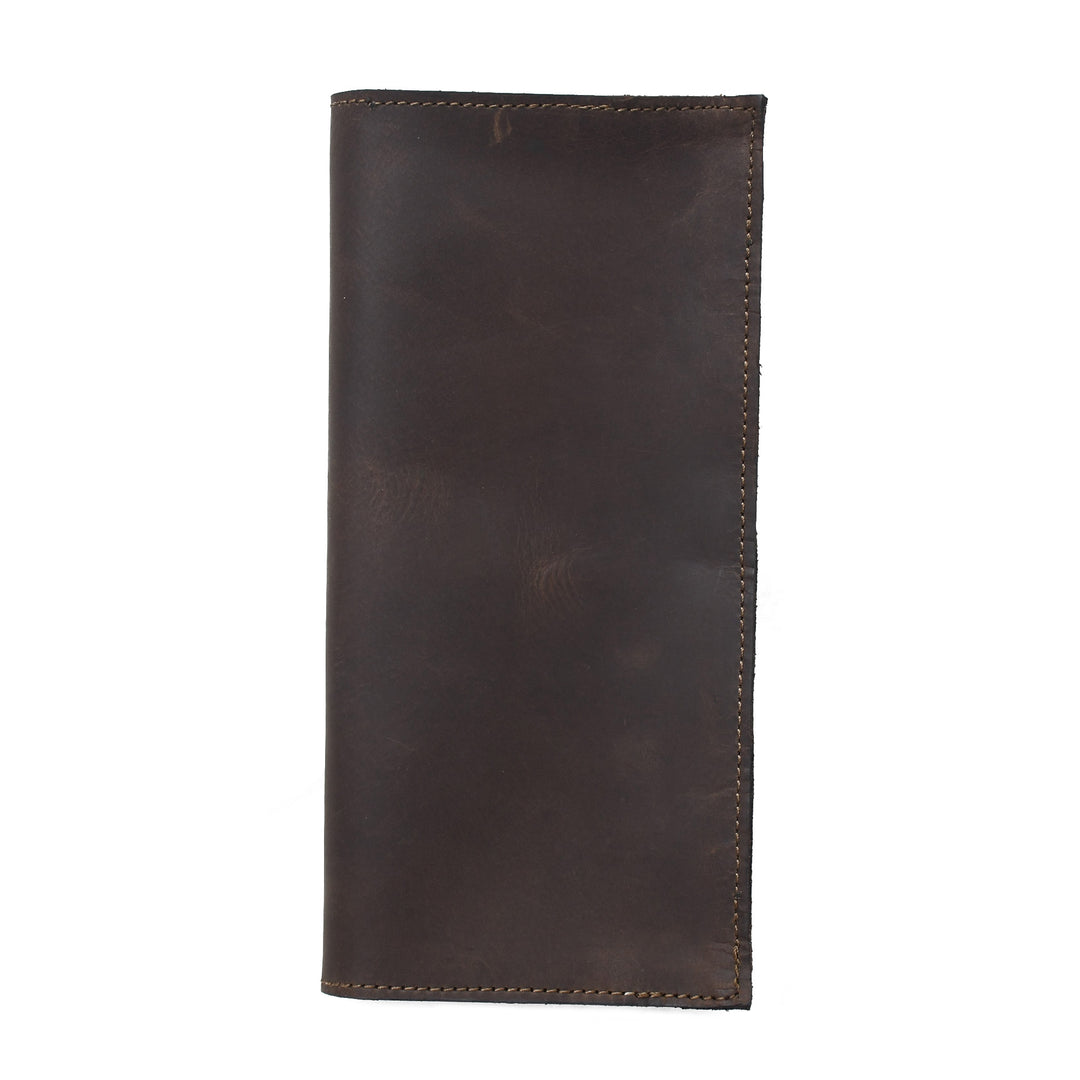 Brown leather wallet on a white background