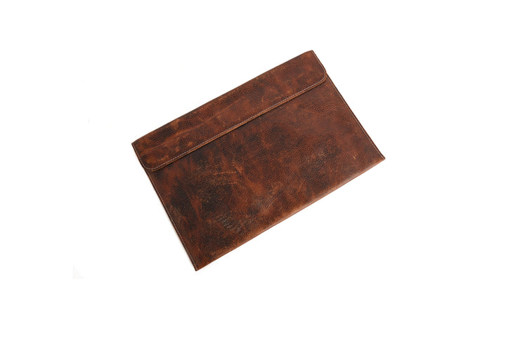 Brown leather Laptop Sleeves on a white background
