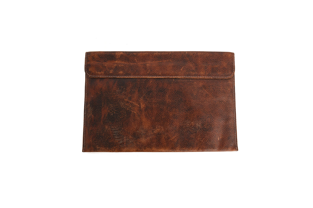 Brown leather Laptop Sleeves on a white background