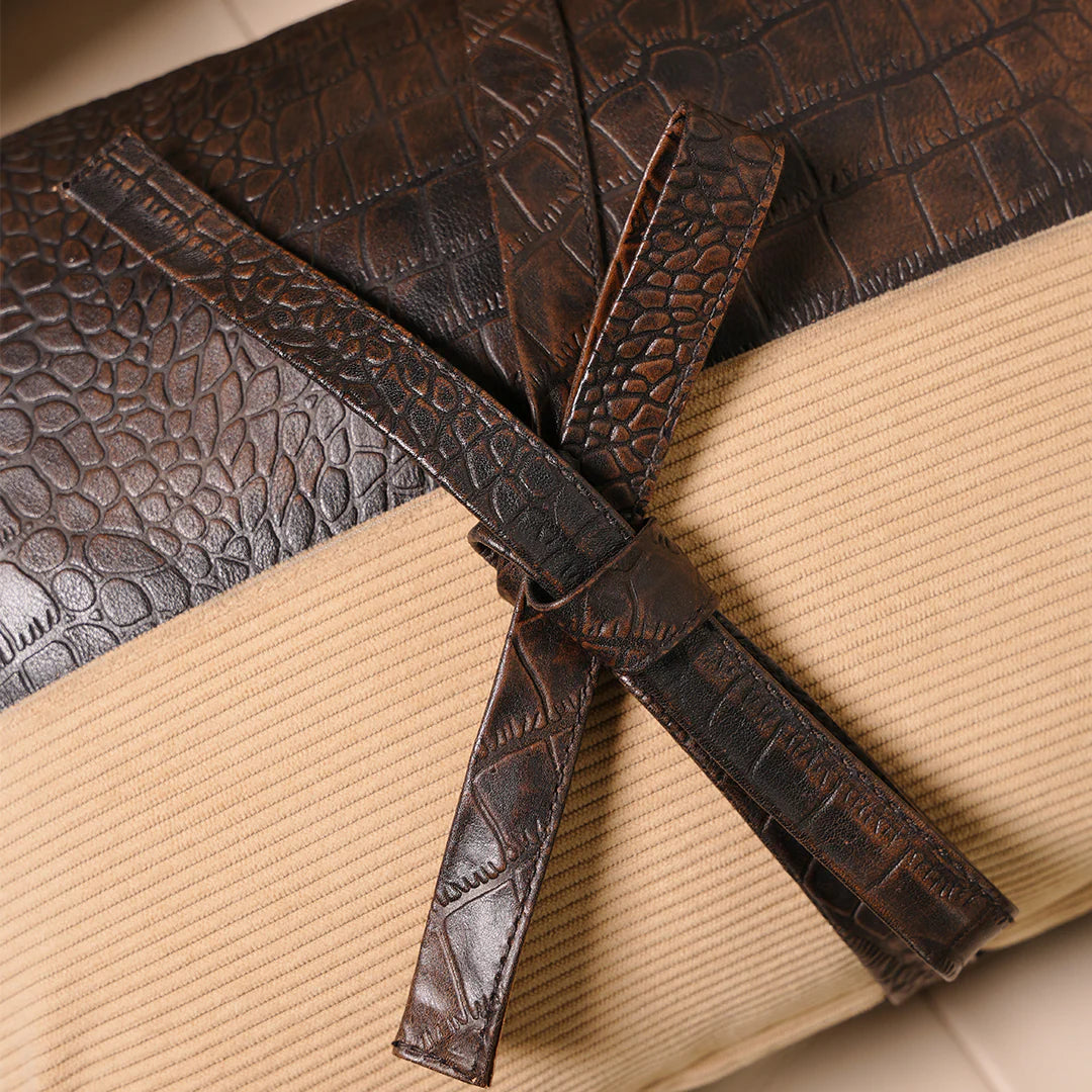 Leather cushion croc Design On a white background
