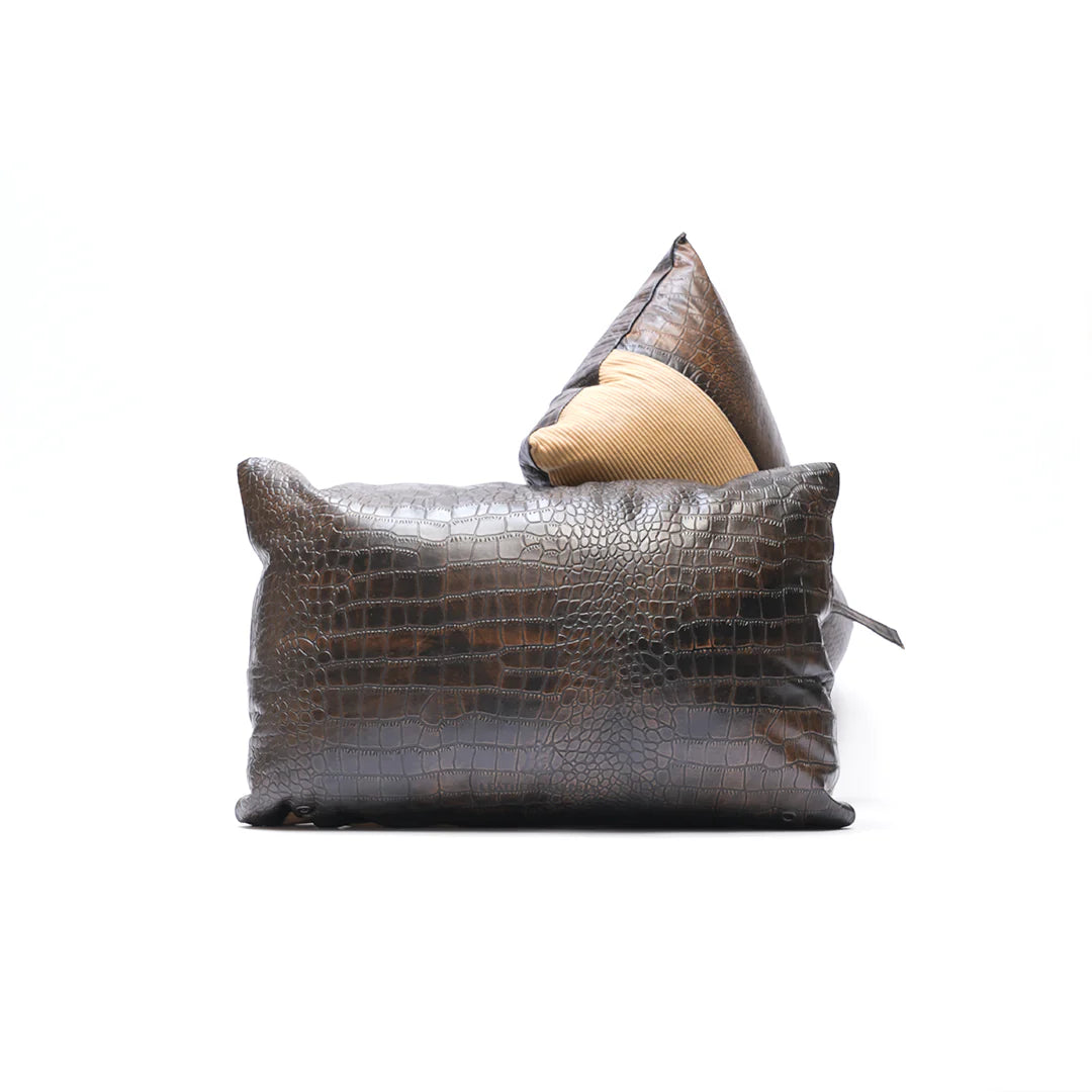Crocodile skin Cushion on a white background