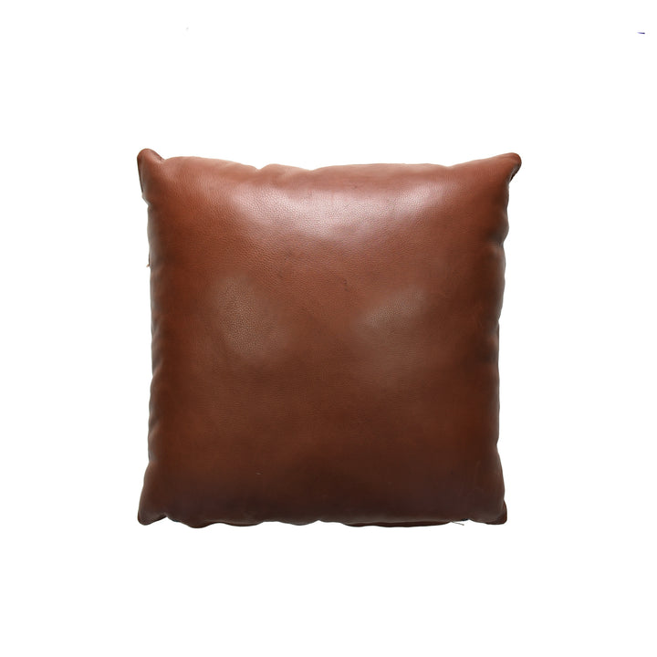 Brown leather pillow on a white background
