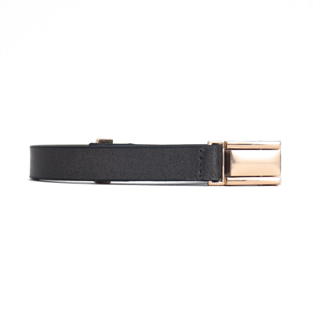 Luxury Handmade Genuine Leather Ladies Belt – Black Automatic Buckle