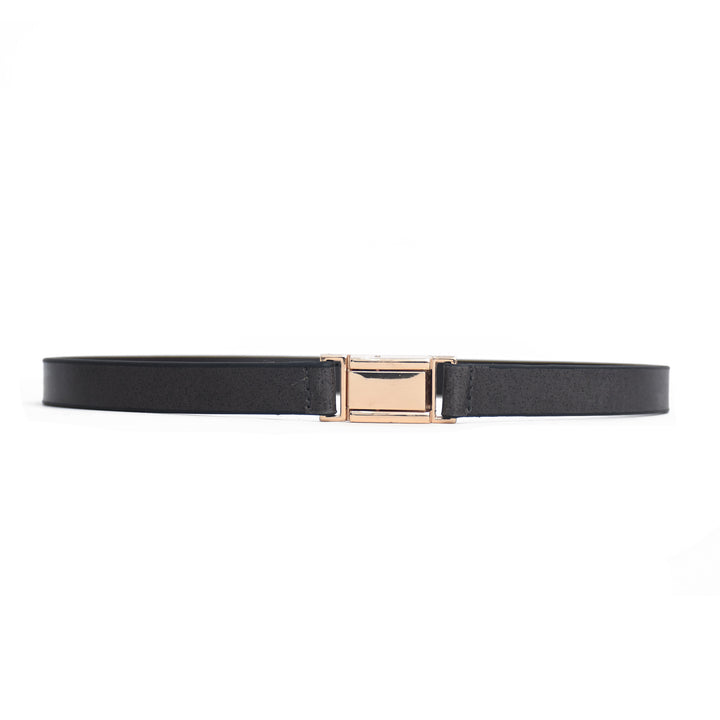 Luxury Handmade Genuine Leather Ladies Belt – Black Automatic Buckle
