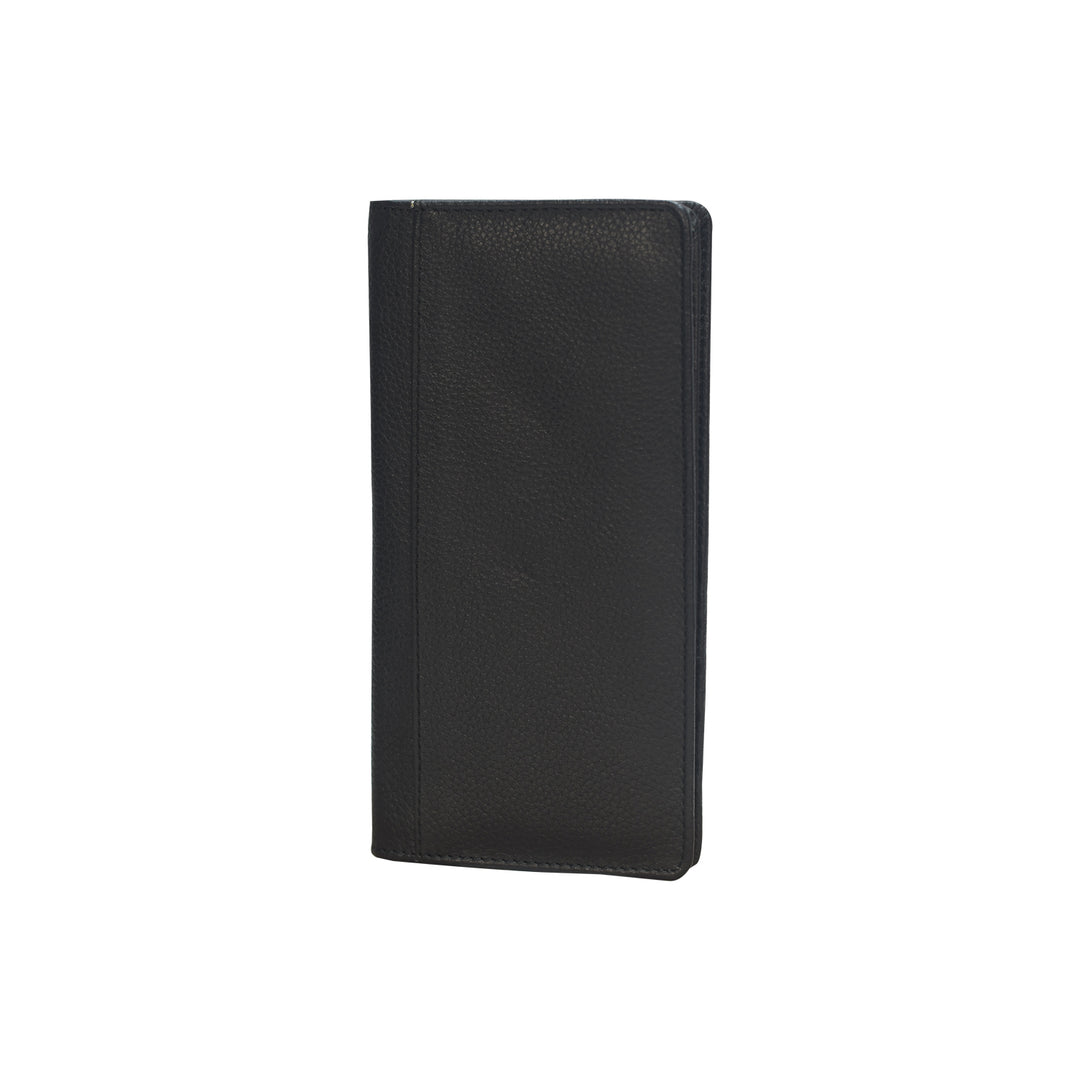 Black leather wallet on a white background
