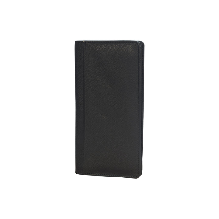 Black leather wallet on a white background