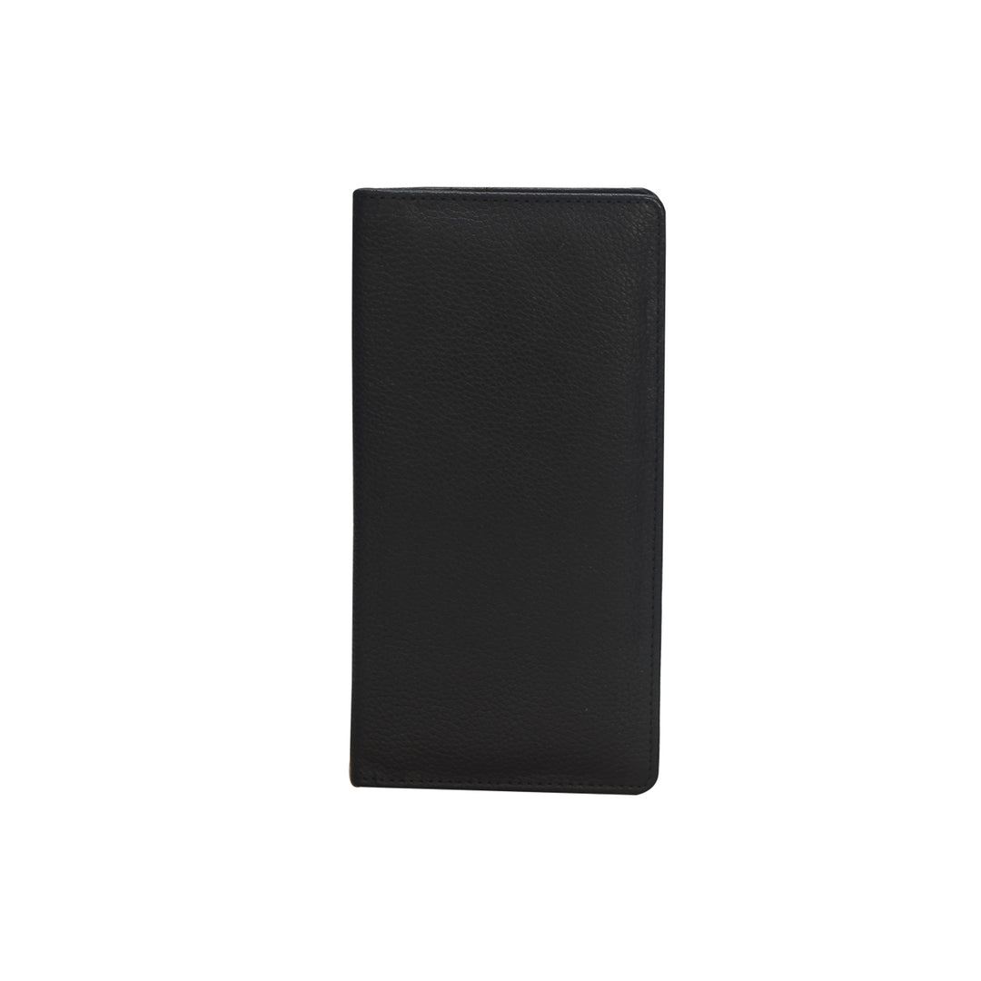 Black leather wallet on a white background