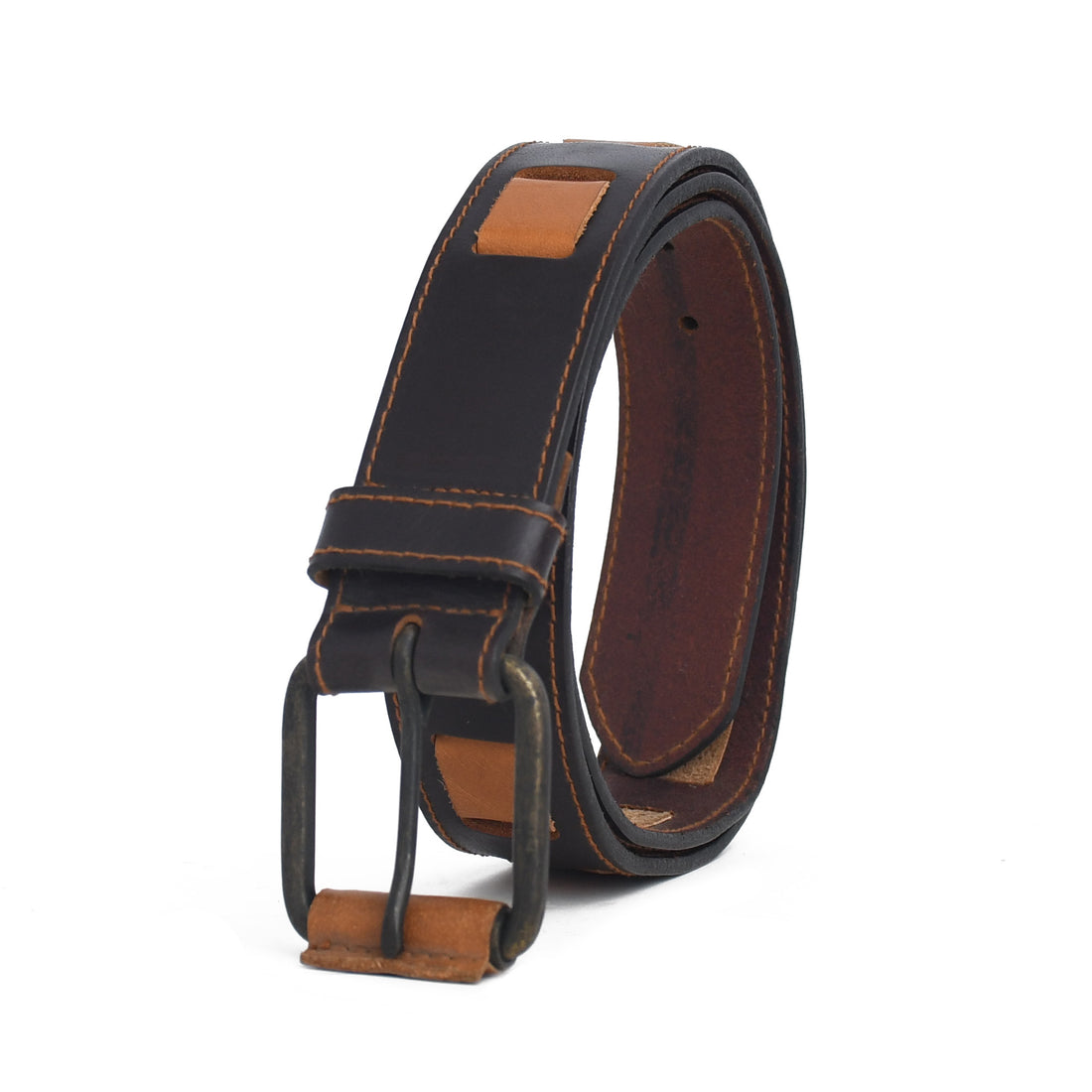 Premium Handmade Genuine Leather Patchwork Stitch Belt for Men