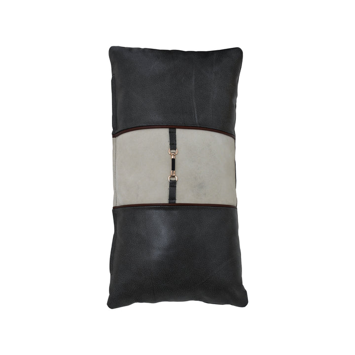 Pillow with black and gray design on a white background