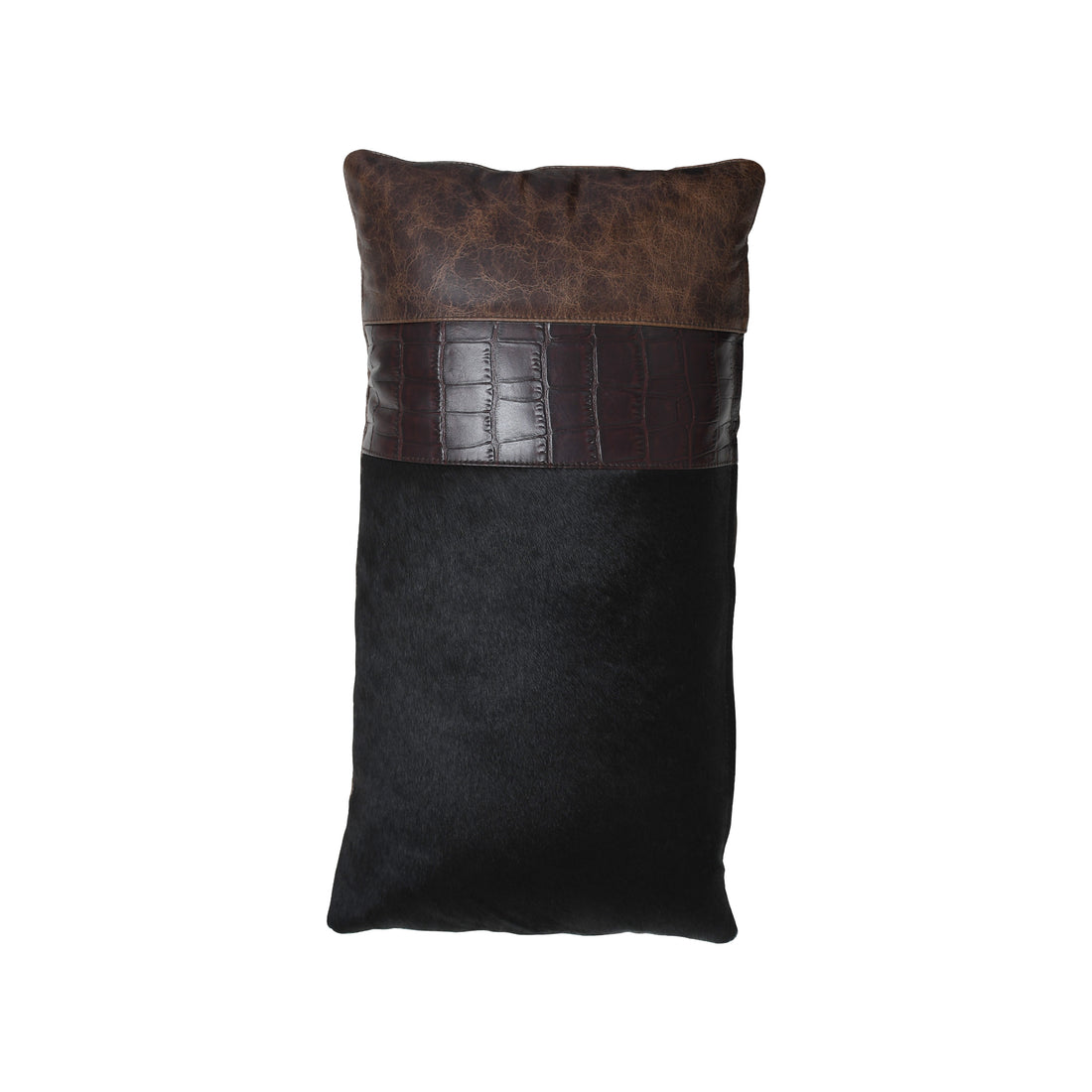 Handmade Genuine Multiple Leather & Hair-On Patchwork Cushion