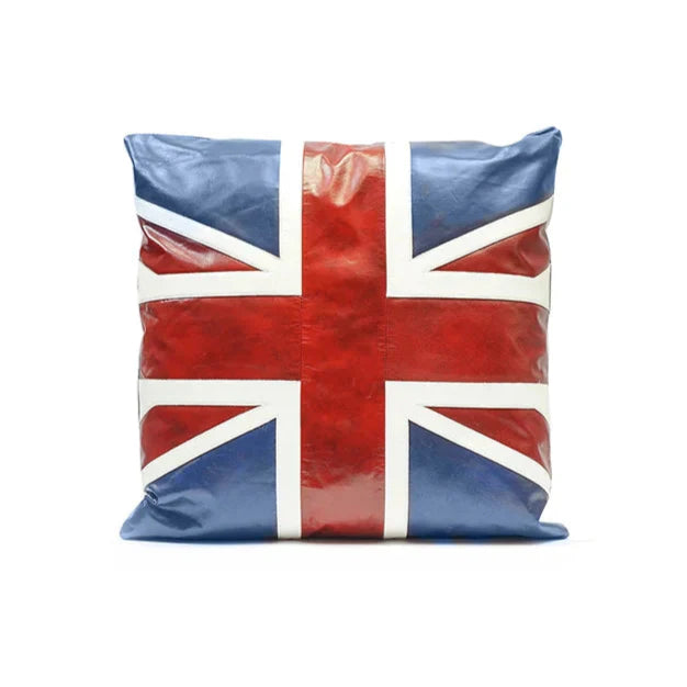 British leather cushion on a white background