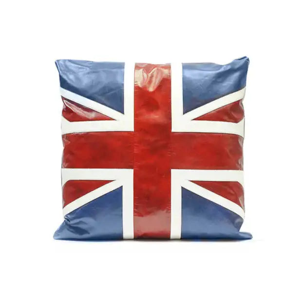 British leather cushion on a white background