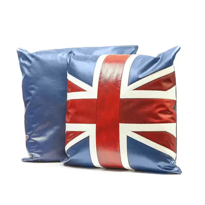 Pillow with Union Jack design on a white background