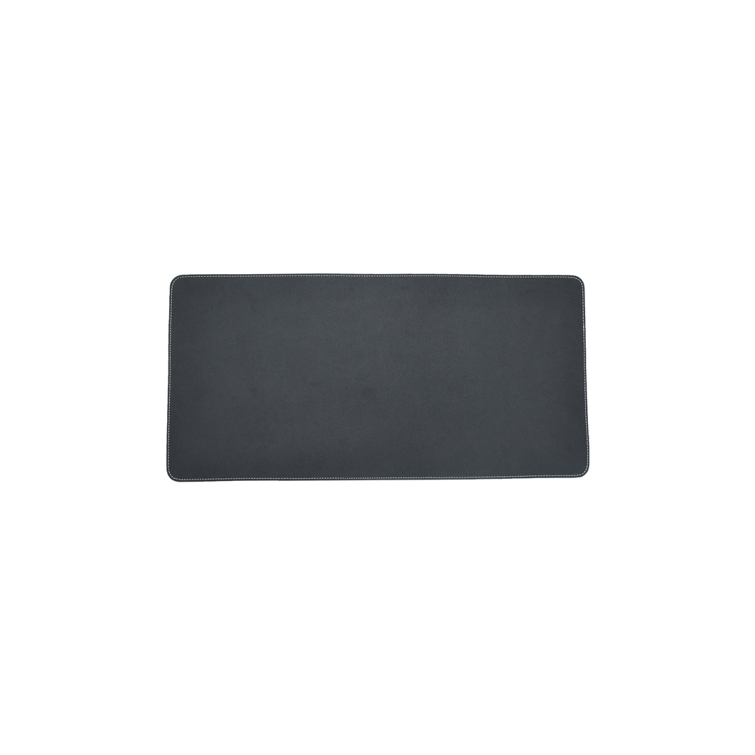 Black rectangular mat on a white background