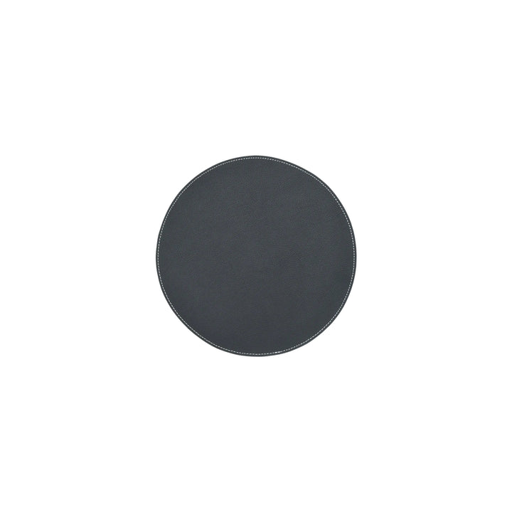 Black round mouse pad on a white background
