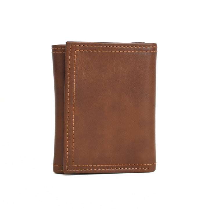 Brown leather wallet on a white background