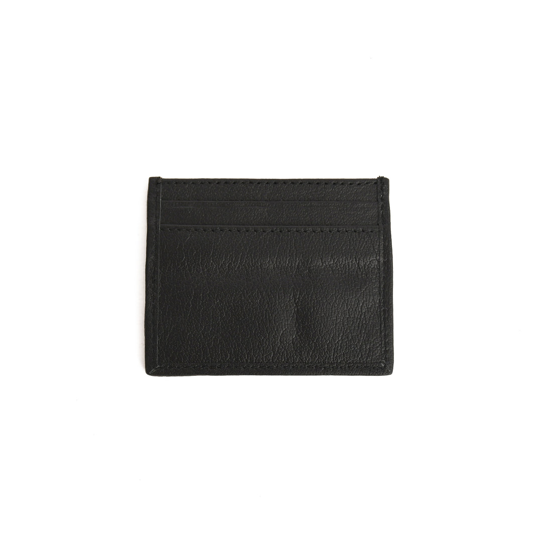 Black leather wallet on a white background
