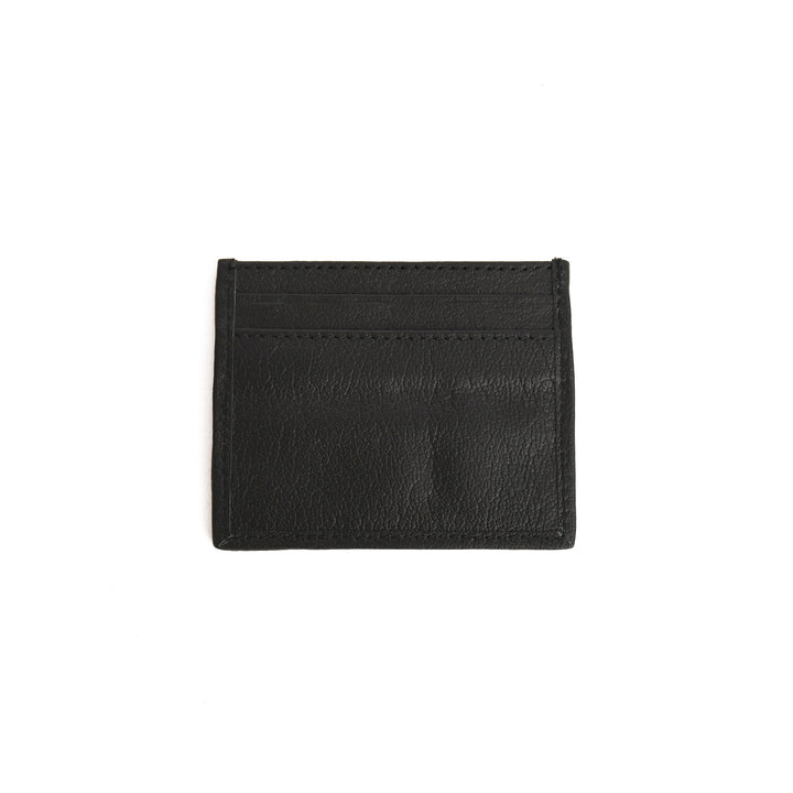Black leather wallet on a white background