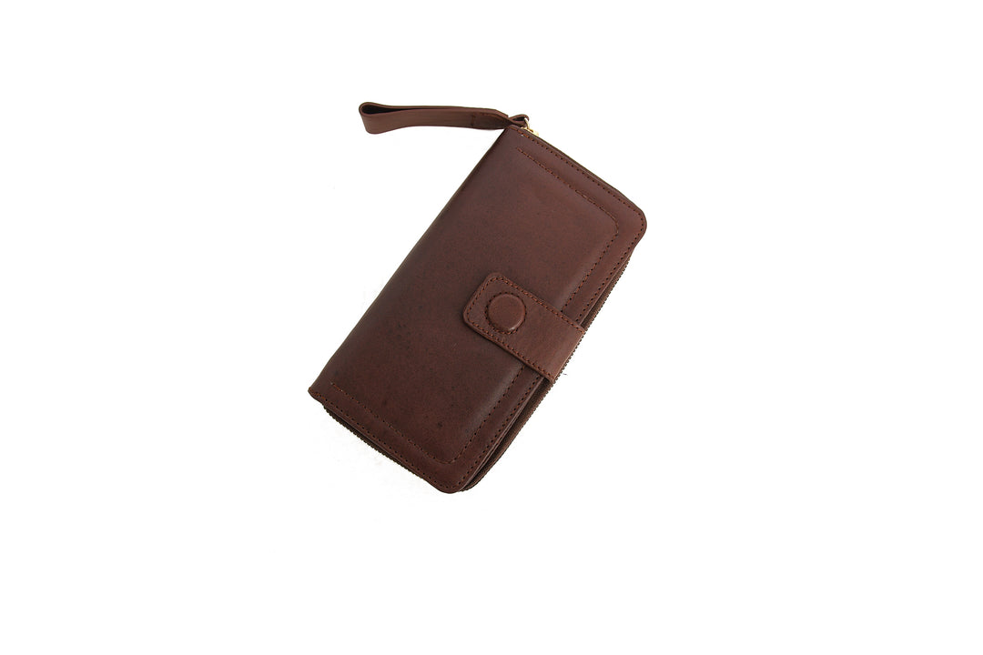 Brown wallet on a white background