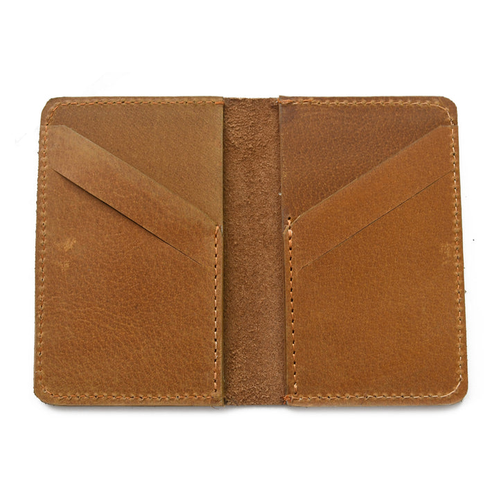 Brown leather wallet on a white background