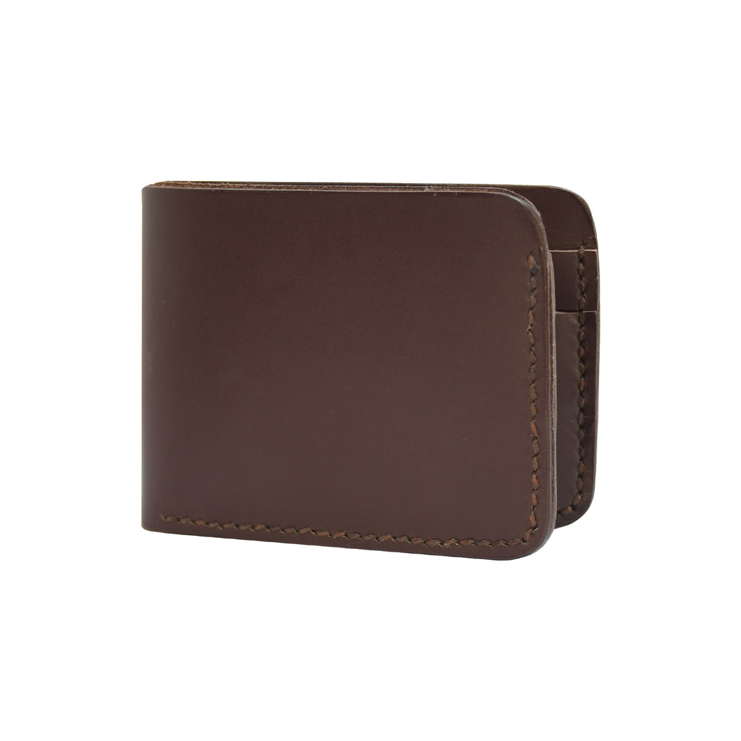 Brown leather wallet on a white background