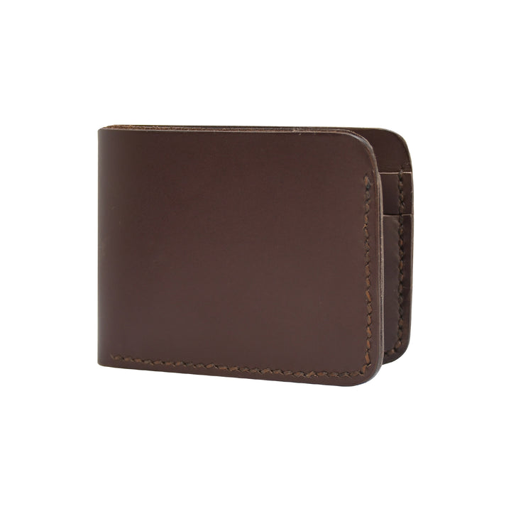 Brown leather wallet on a white background