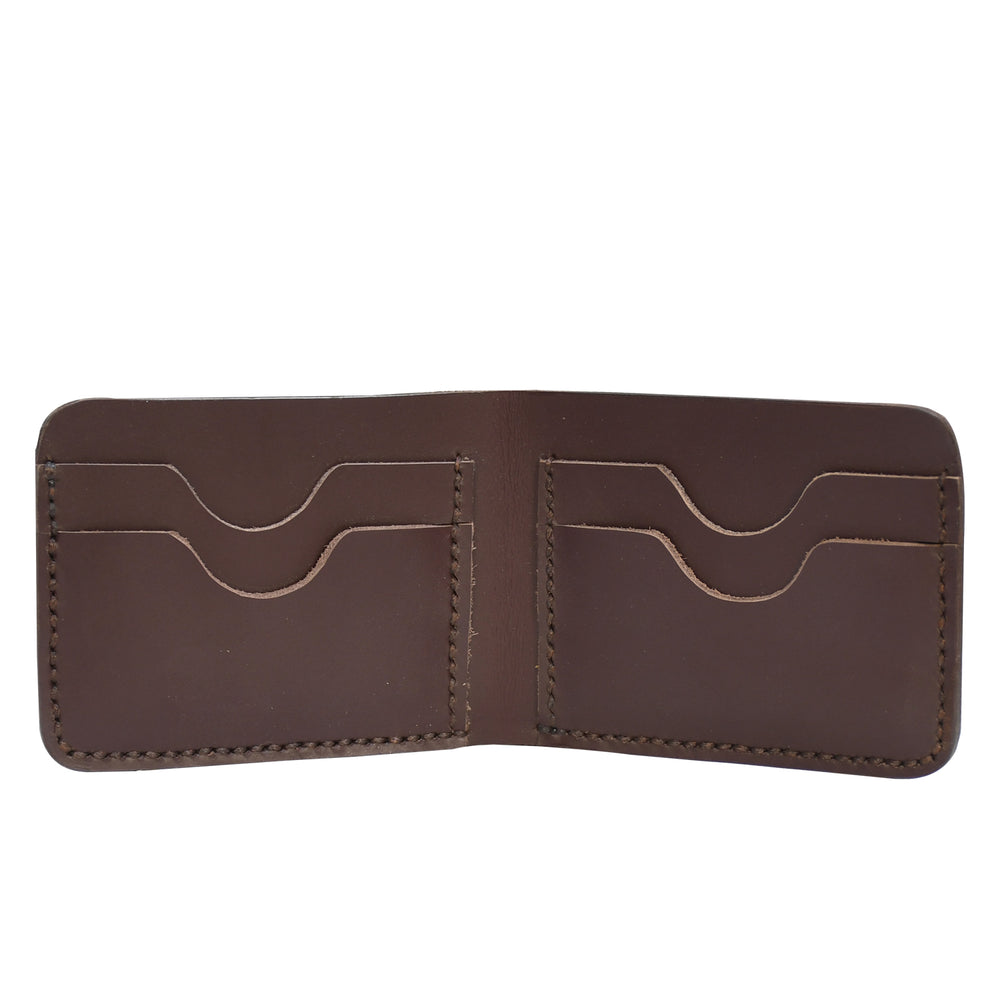 Brown leather wallet on a white background