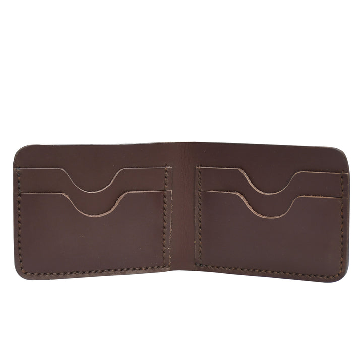 Brown leather wallet on a white background