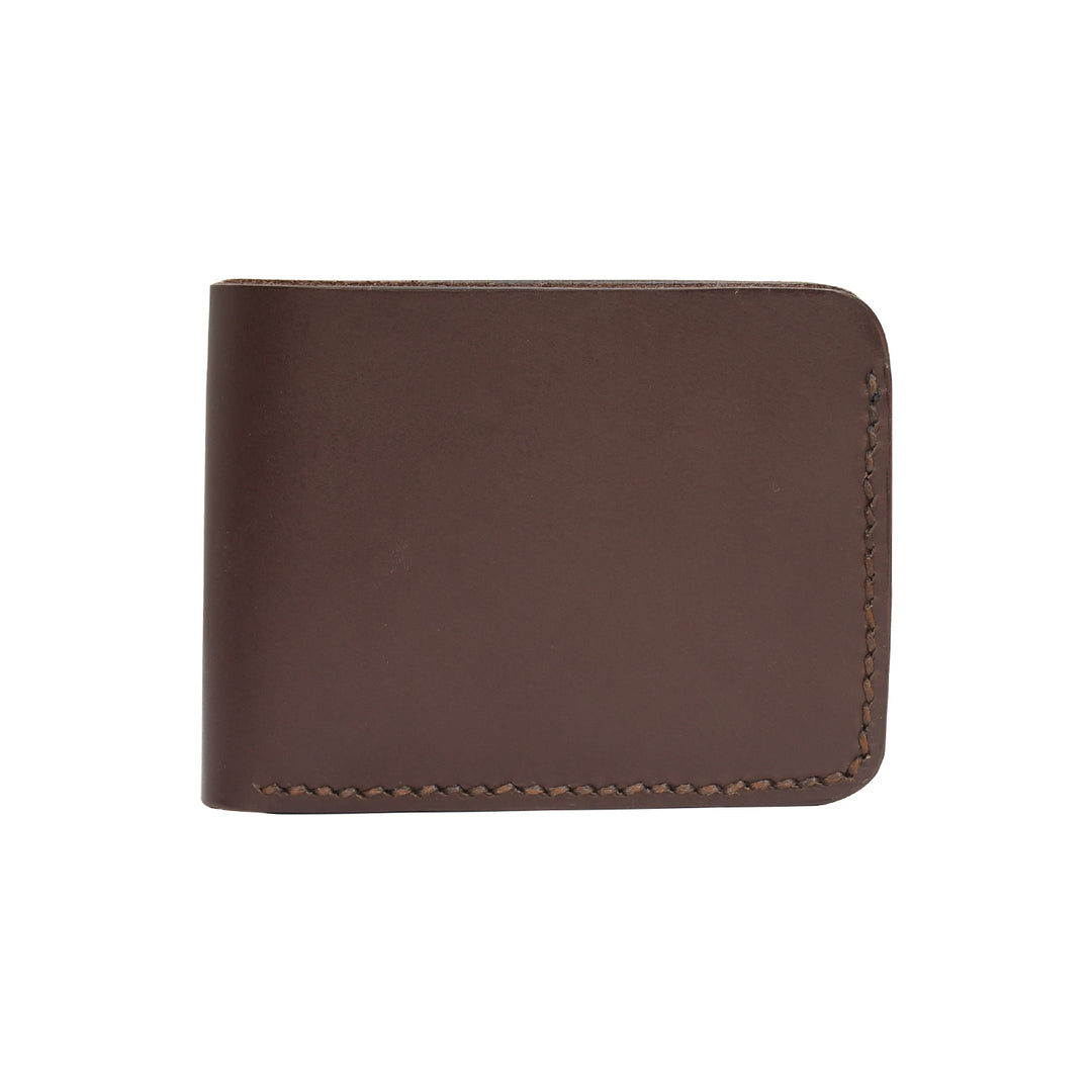Brown leather wallet on a white background