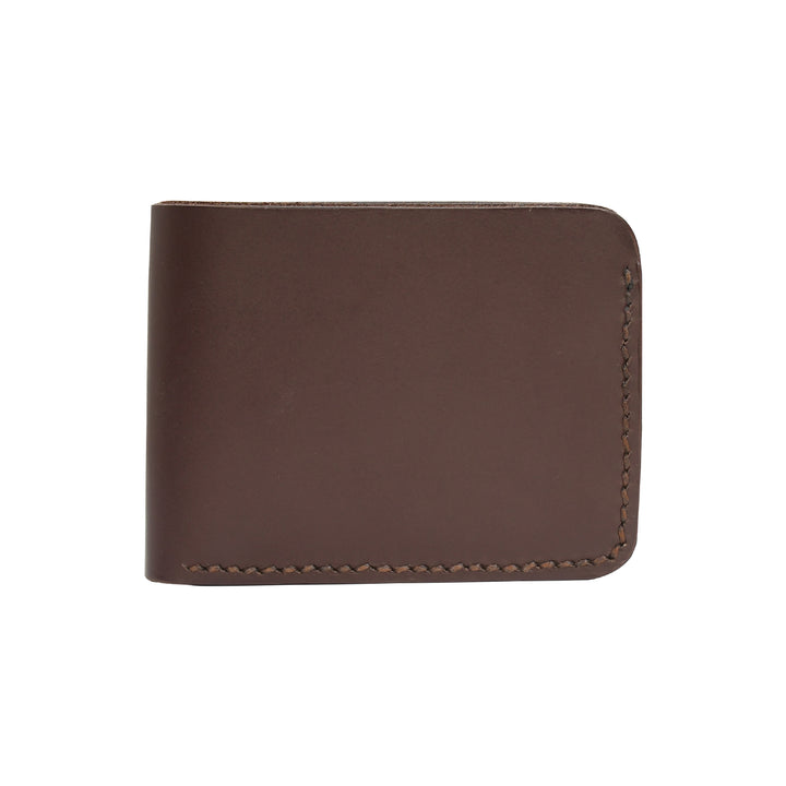 Brown leather wallet on a white background