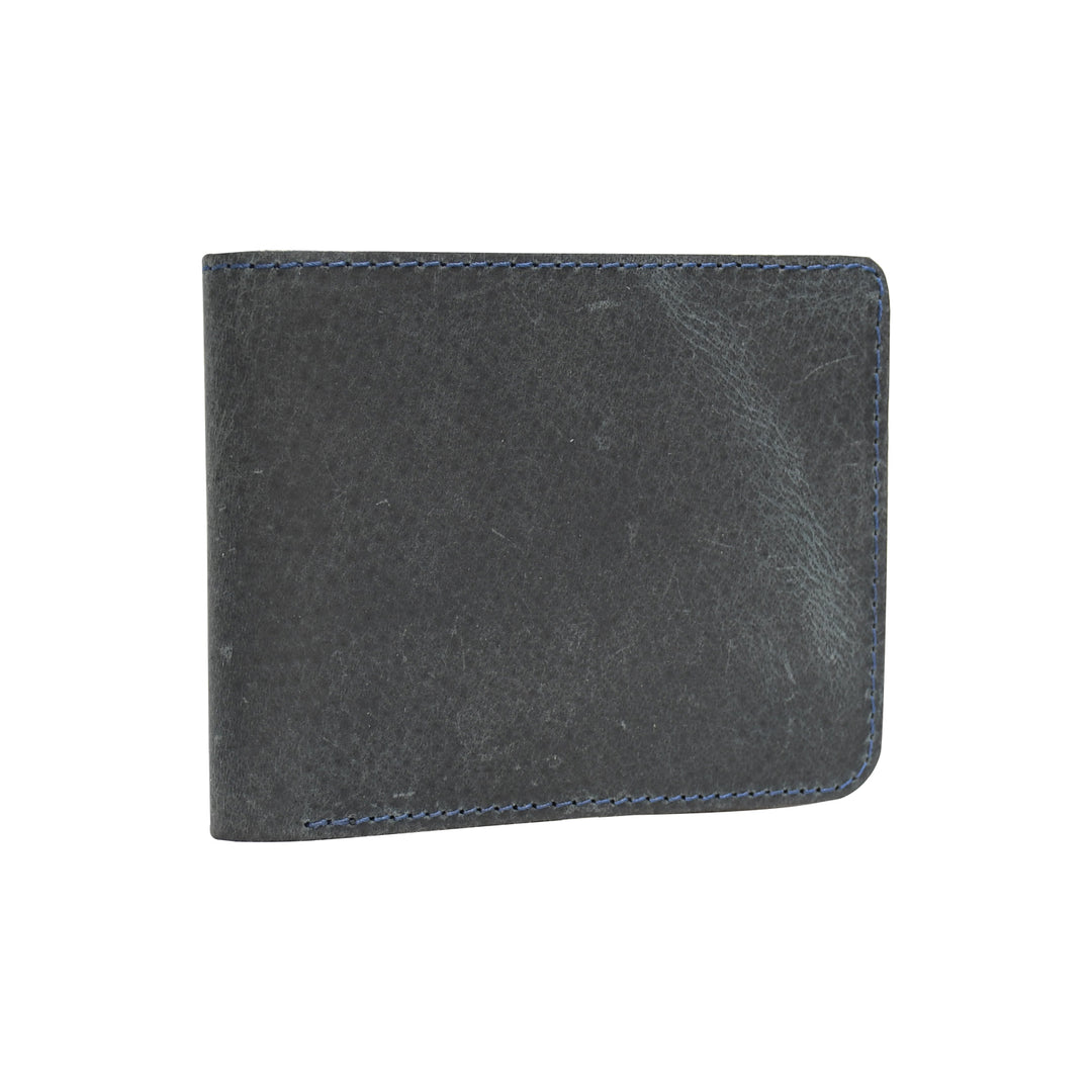 Grey leather wallet on a white background

