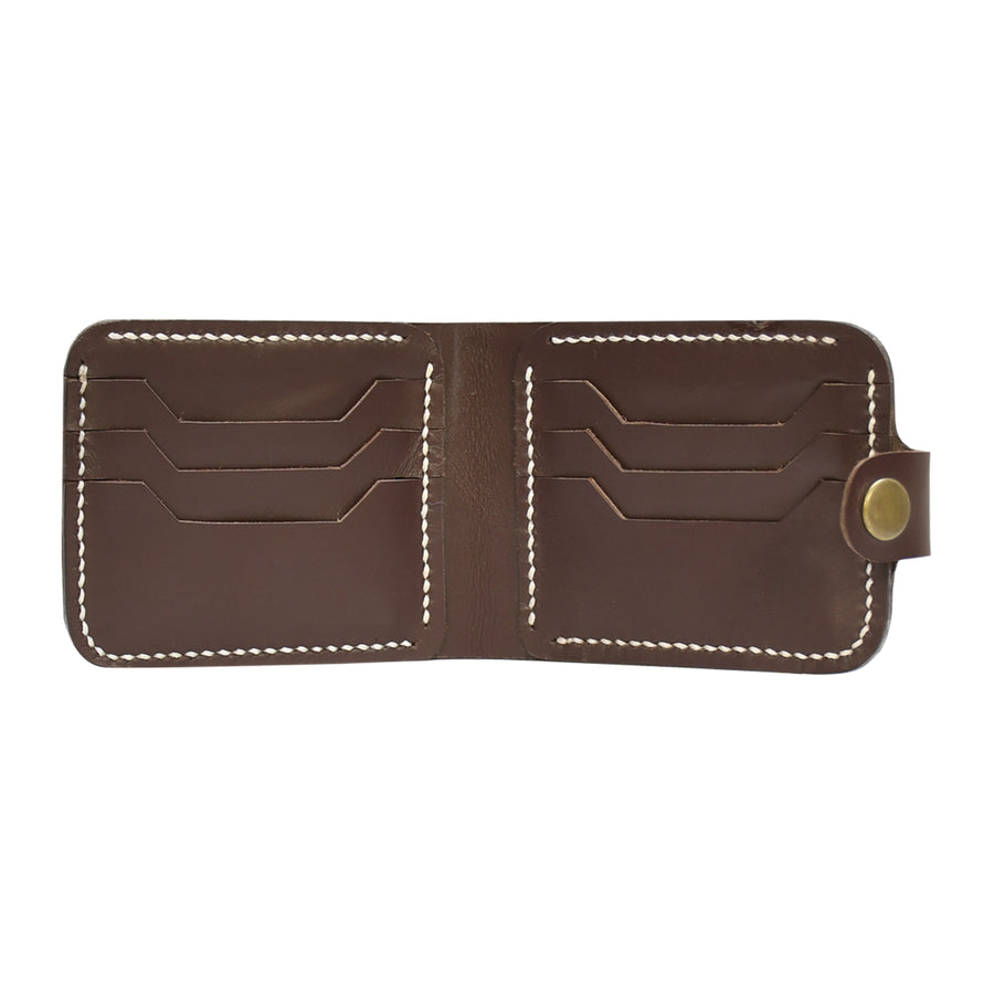Premium & Genuine Leather Button Wallet – Classic Slim Bifold Card Holder