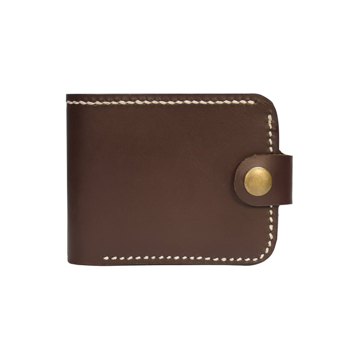 Wallets Men Button Premium Genuine Leather Button Wallet – Slim Bifold Card Holder for Men ...