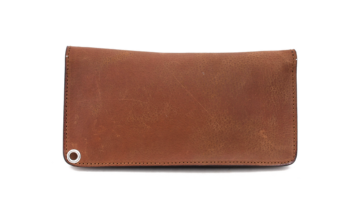 Brown leather wallet on a white background

