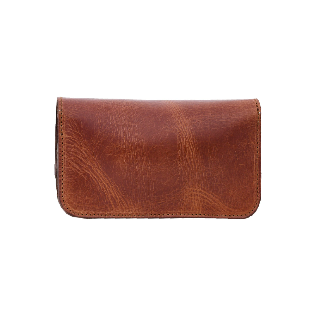 Brown leather wallet on a white background

