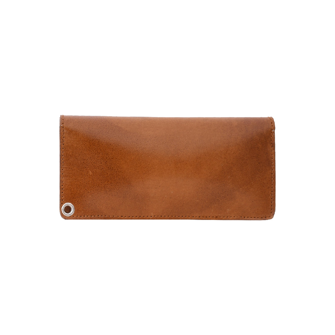 Brown leather wallet on a white background

