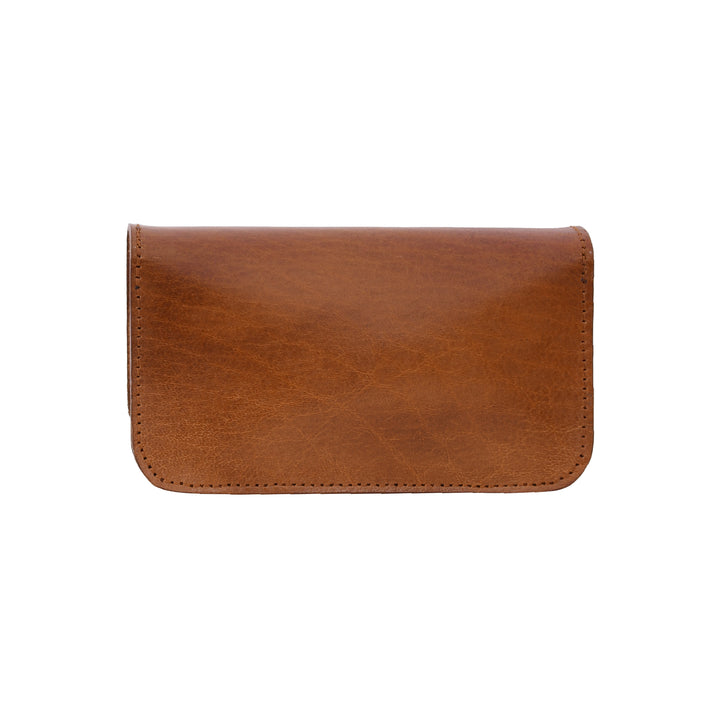 Brown leather pouch on a white background

