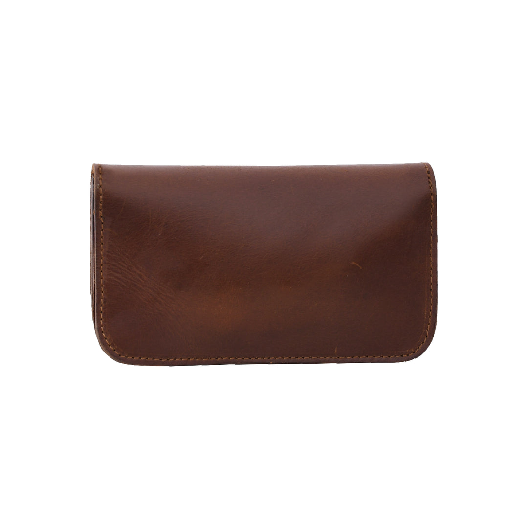 Brown leather wallet on a white background

