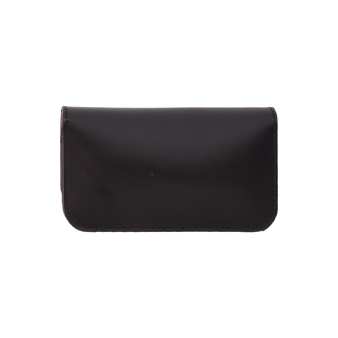 Black leather wallet on a white background

