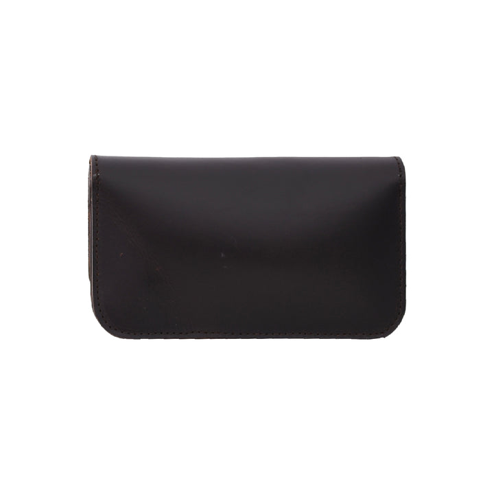 Black leather wallet on a white background

