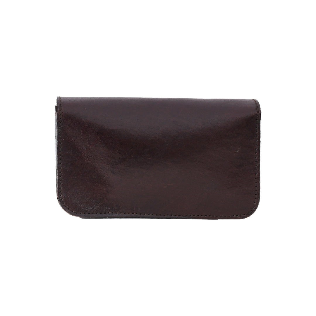 Brown leather wallet on a white background

