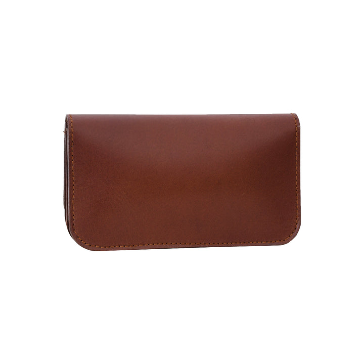 Brown leather wallet on a white background

