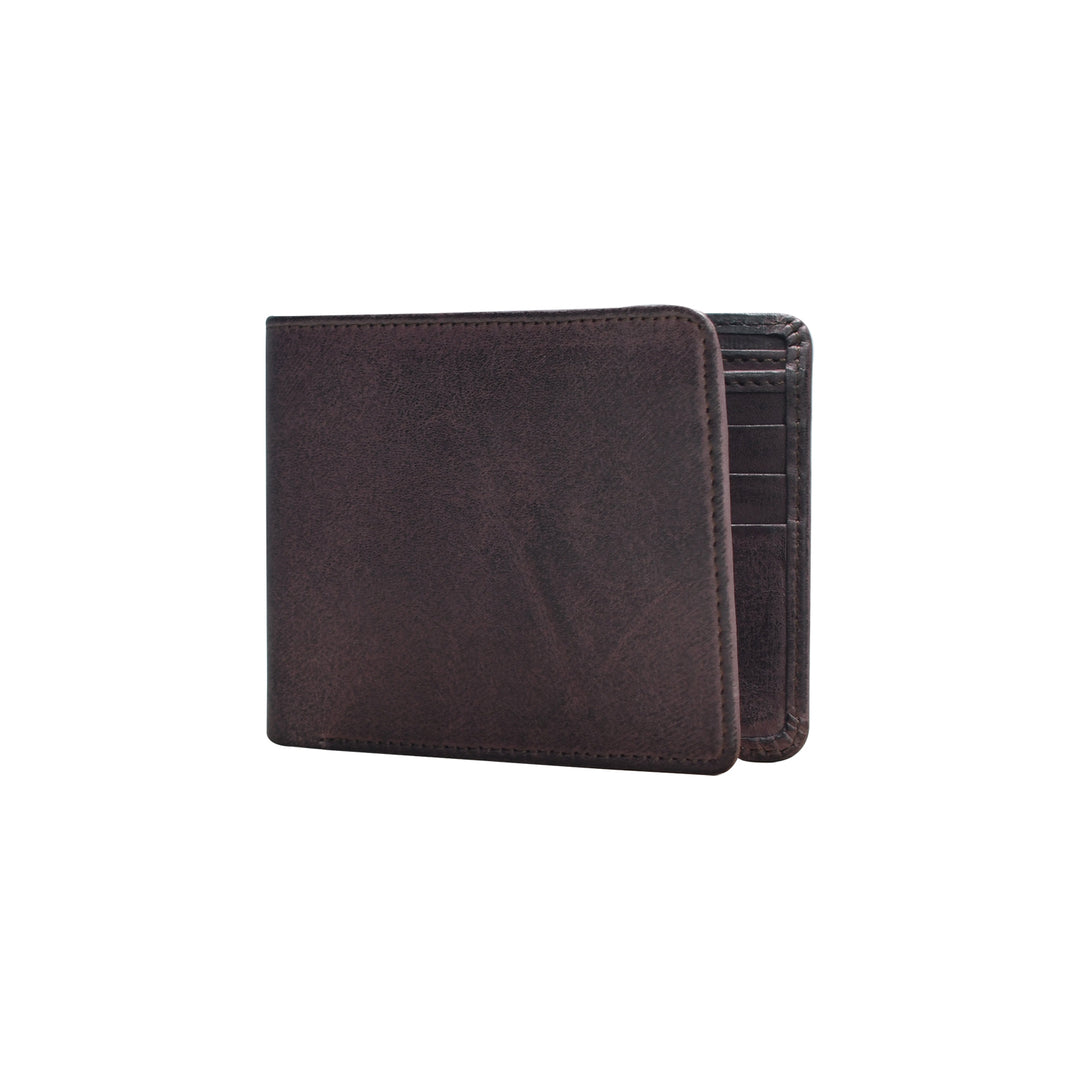 Brown leather wallet on a white background