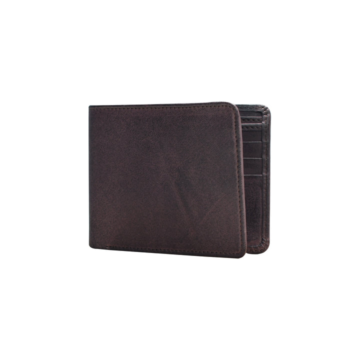 Brown leather wallet on a white background